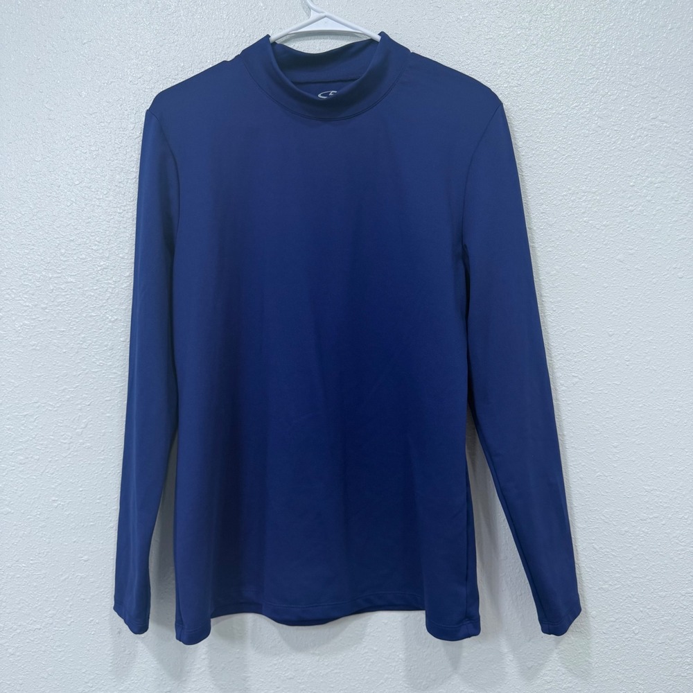 Champion C9 Mens XXL Blue Mock Neck Long Sleeve Athletic Performance‎ Shirt Z19